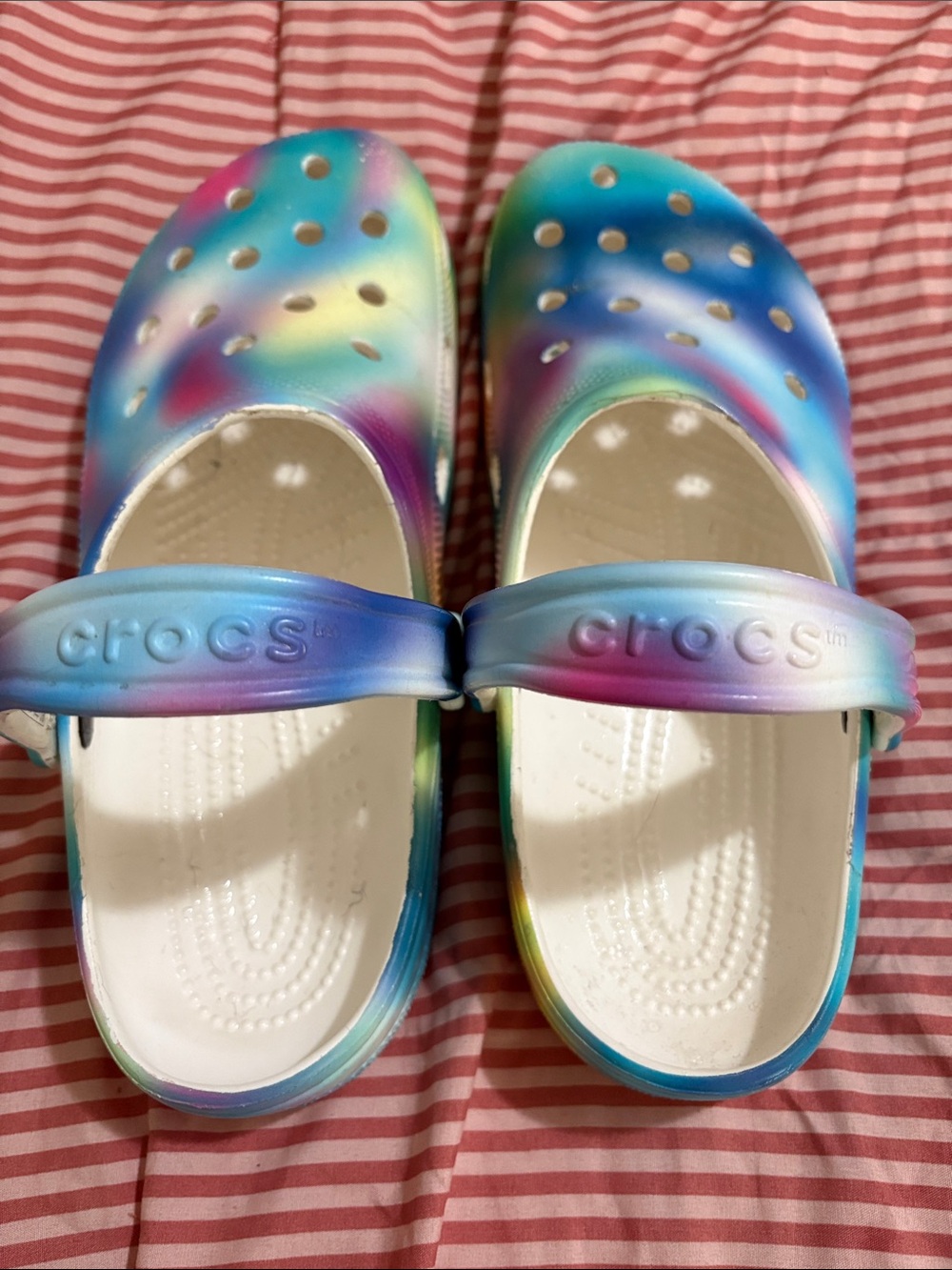 CROCS Rainbow Tie-Dye Clog Sandals